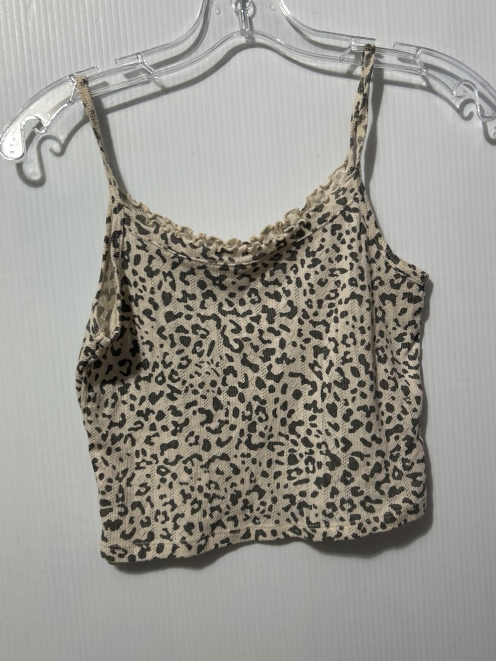 hippie laundry Beige and Black Leopard Ribbed Cami
